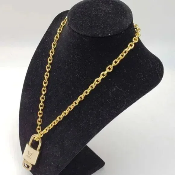 100% Authentic Louis Vuitton Lock & Key with Unbranded 18k Gold Plated Necklace